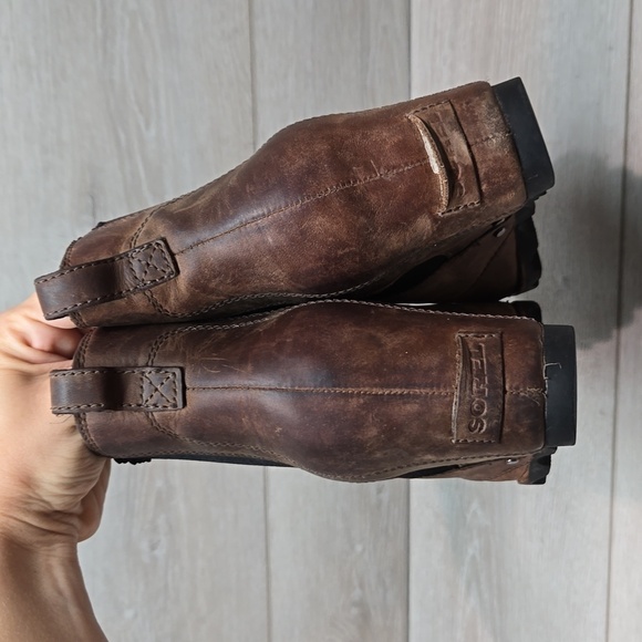 Sorel Women Leather Wedge Boots shoes sz 8 - Picture 6 of 13